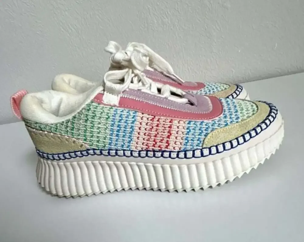 Hey Girl by Corkys Adventure Multi-Color Knit Platform Sneakers-size 9